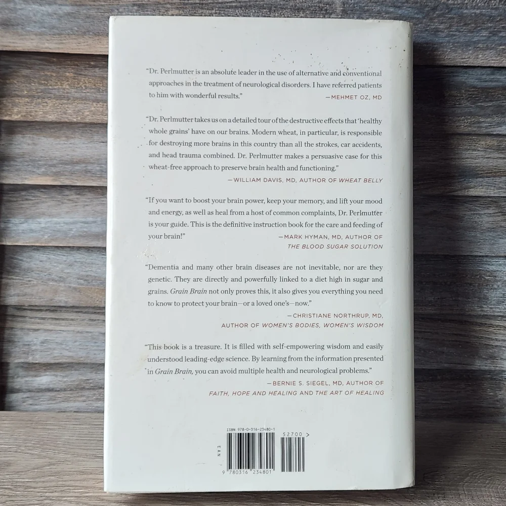 🔥 Grain Brain The Surprising Truth about Wheat, Carbs, and Sugar Hardcover Book